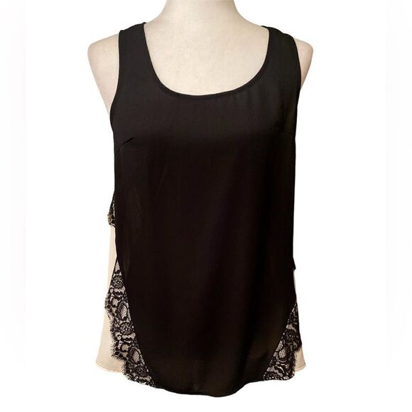 Doe & Rae Sleeveless Lace  Sheer Top Size Medium - Picture 1 of 12